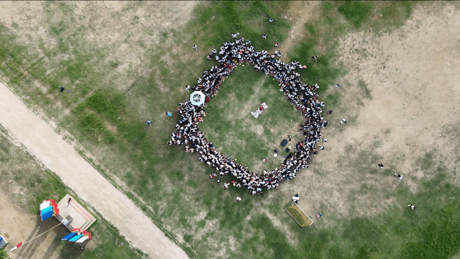 A heart formed by the audience